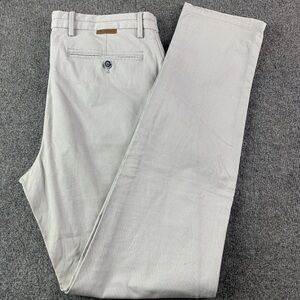 Massimo Dutti Slim Fit Mens 100% Cotton Chino Pants Size 32x33 Gray